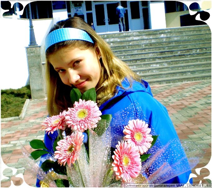 with flowers..)